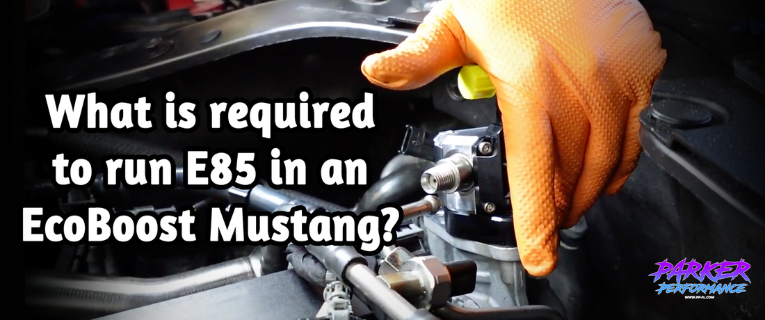 What is required to run E85 in an EcoBoost Mustang?