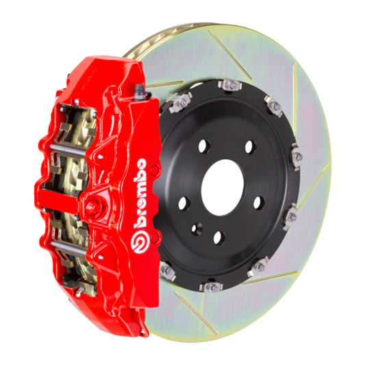 Brembo 15-23 Mustang GT/V6/EcoBoost Front GT BBK 6 Piston Cast 380x34 2pc Rotor Slotted Type1-Red