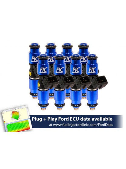 1200CC-D (110 LBS/HR AT 43.5 PSI FUEL PRESSURE) FIC FUEL INJECTOR CLINIC INJECTOR SET FOR MUSTANG GT (2005-2016 )/GT350 (2015-2016)/ BOSS 302 (2012-2013)/COBRA (1999-2004) (HIGH-Z)