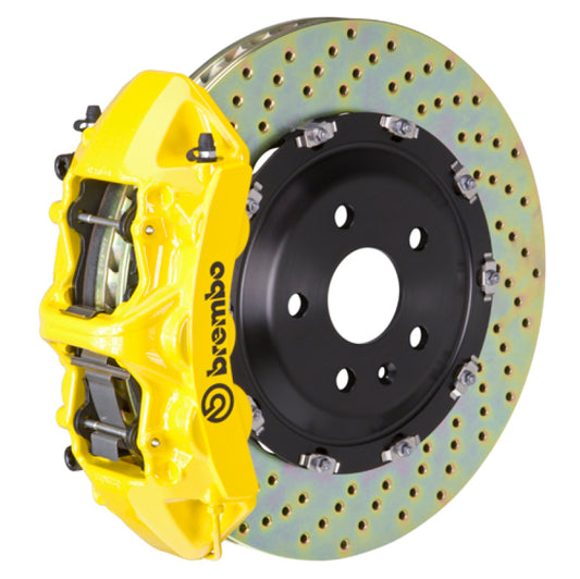 Brembo 15-23 Mustang GT/V6/EcoBoost Front GT BBK 6 Piston Cast 380x34 2pc Rotor Drilled- Yellow