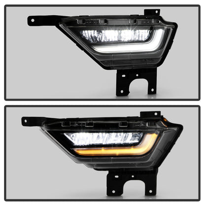 Spyder 21-23 Ford F150 w/ Turn Signal OEM Style Full LED Fog Lights w/ Switch FL-FF1502021-LED-T-C