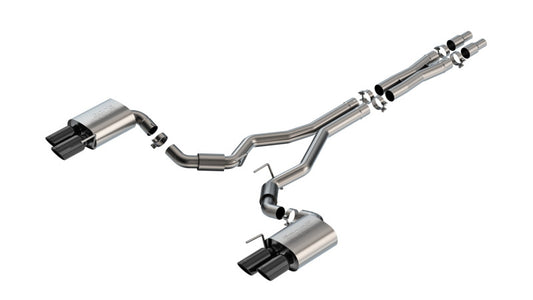 Borla 2024 Ford Mustang GT 5.0L V8 3 in S-Type Catback Non-Active Exhaust- Black Chrome Quad Tip