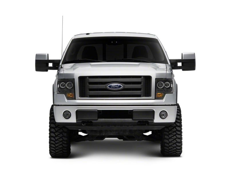 Raxiom 09-14 Ford F-150 Super White LED Halo Proyector Faros delanteros - Carcasa negra (lente transparente)