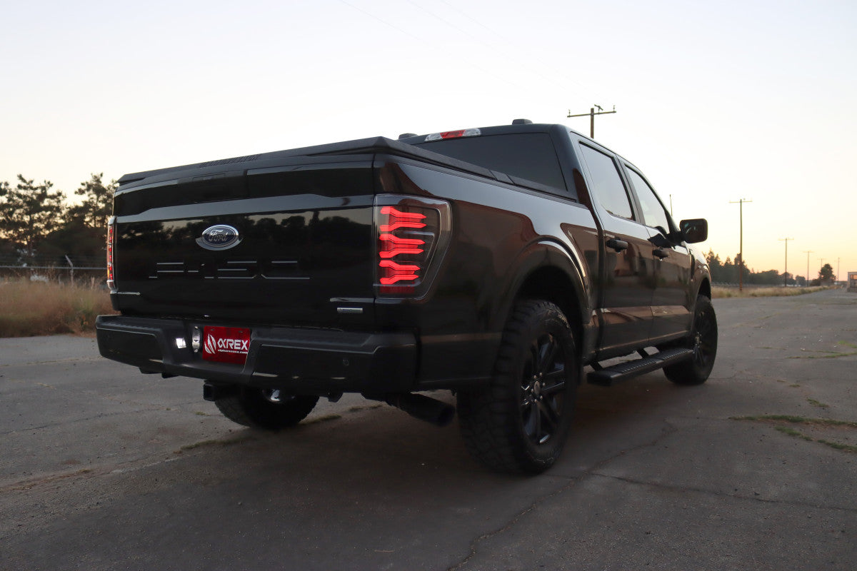 AlphaRex 21-22 Ford F150 LUXX LED Projector Tail Lights - Alpha-Black