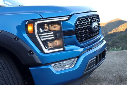 AlphaRex 21-22 Ford F150 PRO-Series Projector headlights Alpha-Black w/Activ Light/Seq Signal