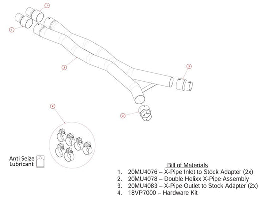 Corsa Slotted 3" to 2.5" Adapters w/Clamps