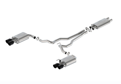 Ford Racing 2024 Mustang 5.0L Touring Non-Active Cat-Back Exhaust w/GT Valance - Black Tip