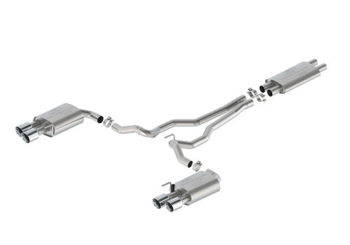 Ford Racing 2024 Mustang 5.0L Touring Non-Active Cat-Back Exhaust w/GT Valance - Chrome Tip