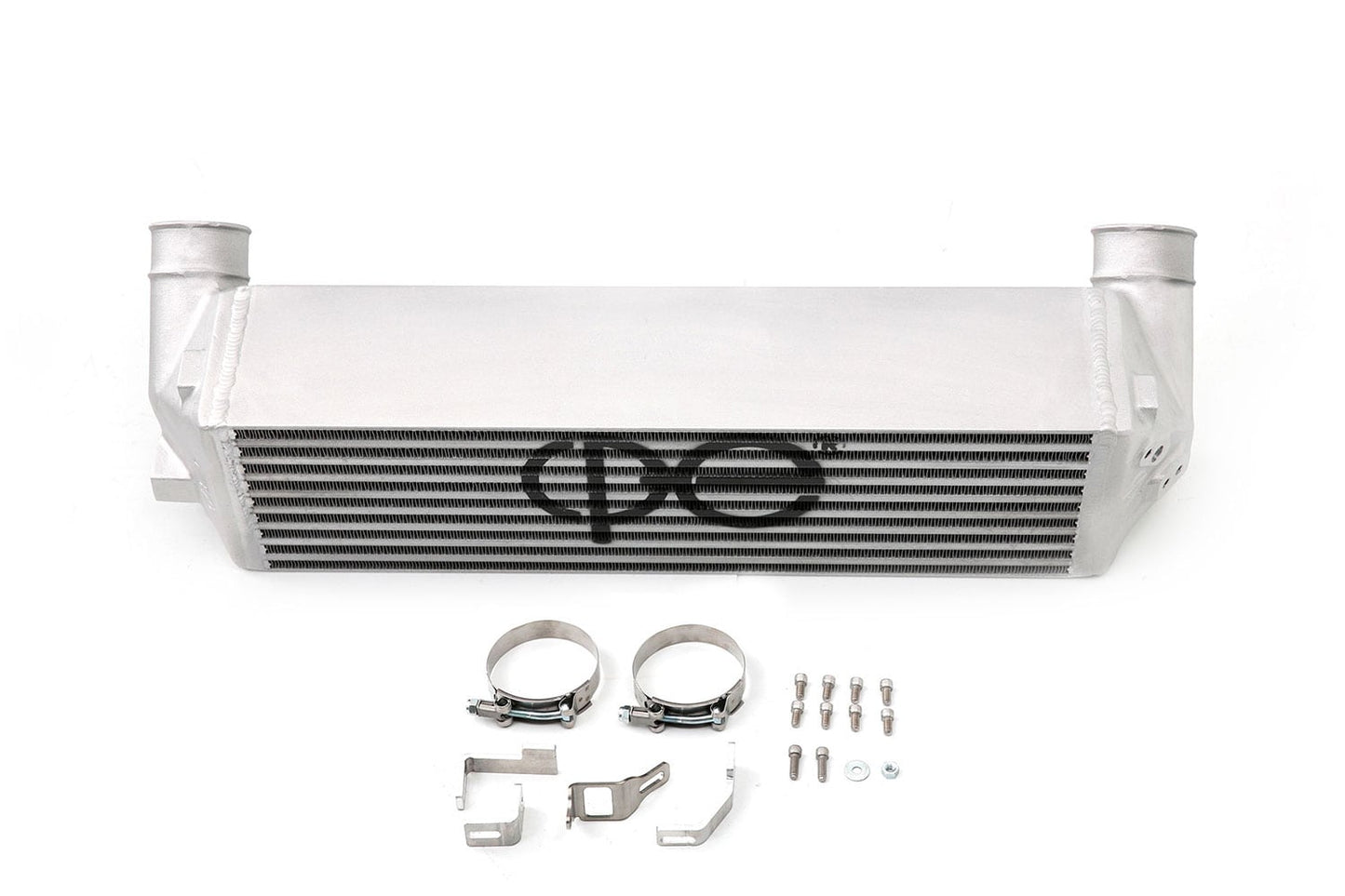 cp-e™ Ford Mustang EcoBoost 2.3L '15-, cp-e Core Front Mount Intercooler Kit / Full Cast Endtanks | Billet Mounts | Clamps | Titan Finish