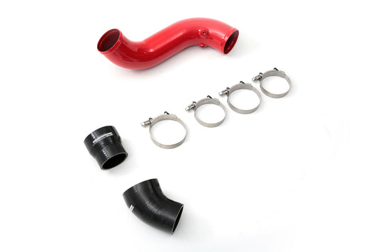 cp-e™ METHcharg Charge Hard Pipe  Ford EcoBoost Mustang / CNC Throttle Flange, MAP Sensor Flange, Meth Bung 1/4" NPT with Plug, Race Red