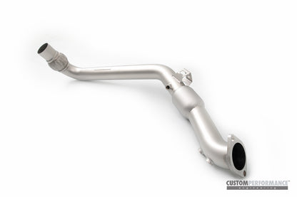 cp-e™ Ford EcoBoost Mustang '15-, QKspl Downpipe,  Stock Flange Back, 2.25" or 3.00" Catback Connection, 304 Stainless Steel | NO CAT, OFF ROAD USE ONLY