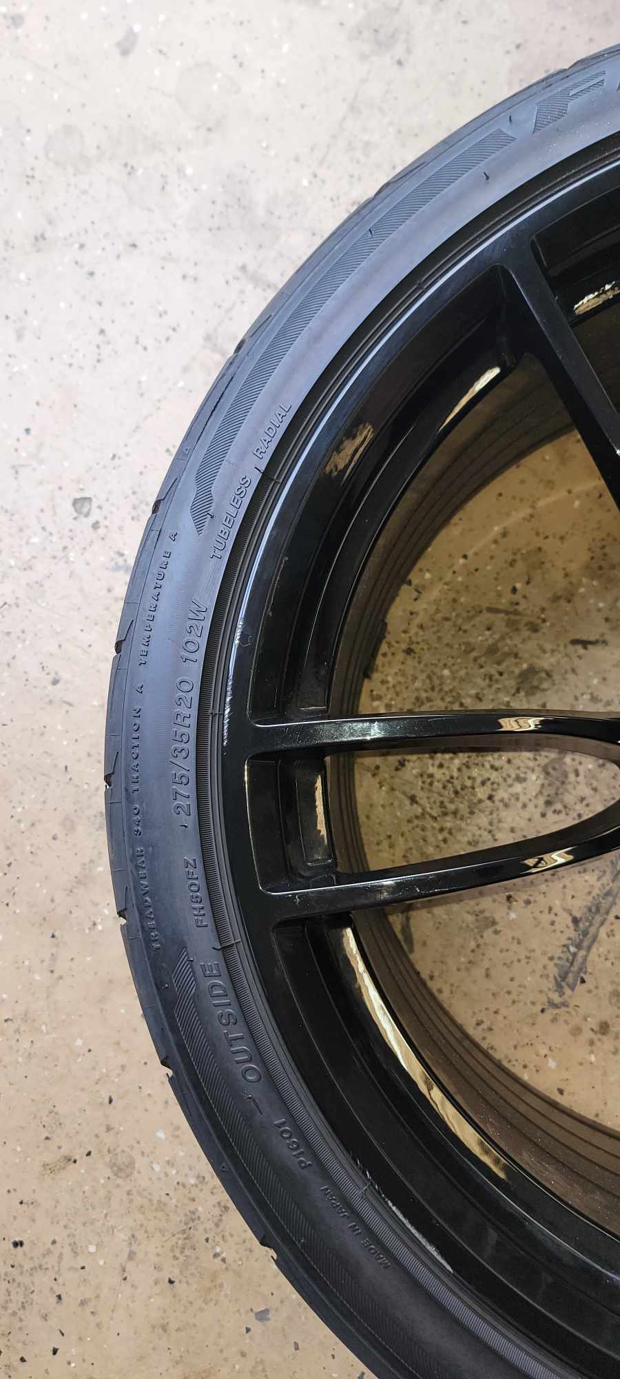 USED PARTS: P51 20" Gloss Black Wheels w/Toyo Proxes R888R