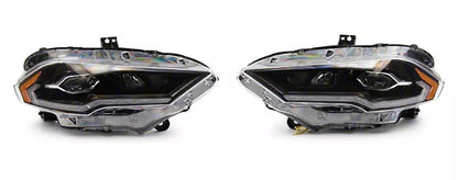 Raxiom 18-23 Ford Mustang GT EcoBoost LED Projector Headlights - Black Housing / Clear Lens