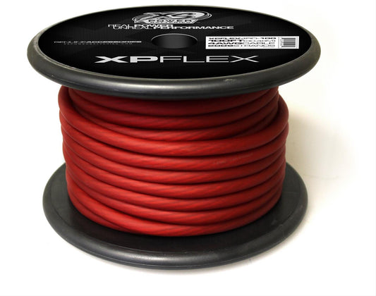 Cable XS Power Baterías 4 AWG, 2009 hilos, 10% OFC, 90% CCA, rojo helado, carrete de 100'