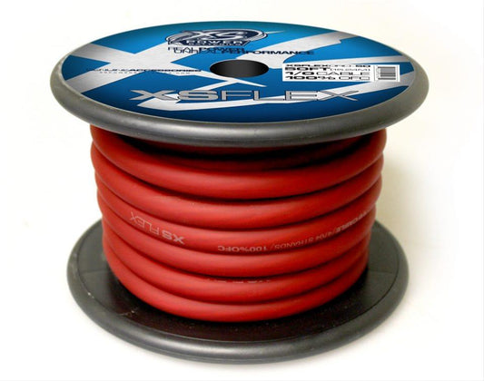 Cable XS Power Battery 1/0, cobre estañado 100 % libre de oxígeno, rojo helado, carrete de 50'