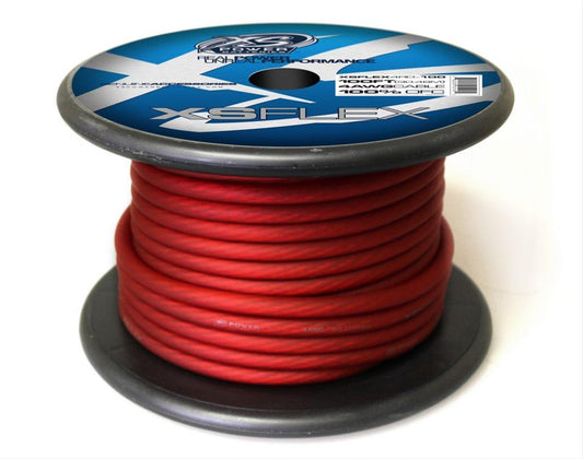 Cable XS Power Baterías 4 AWG, cobre estañado 100% libre de oxígeno, rojo helado, carrete de 100'