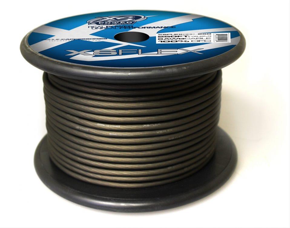 Cable XS Power Baterías 8 AWG, cobre estañado 100% libre de oxígeno, negro helado, carrete de 250'