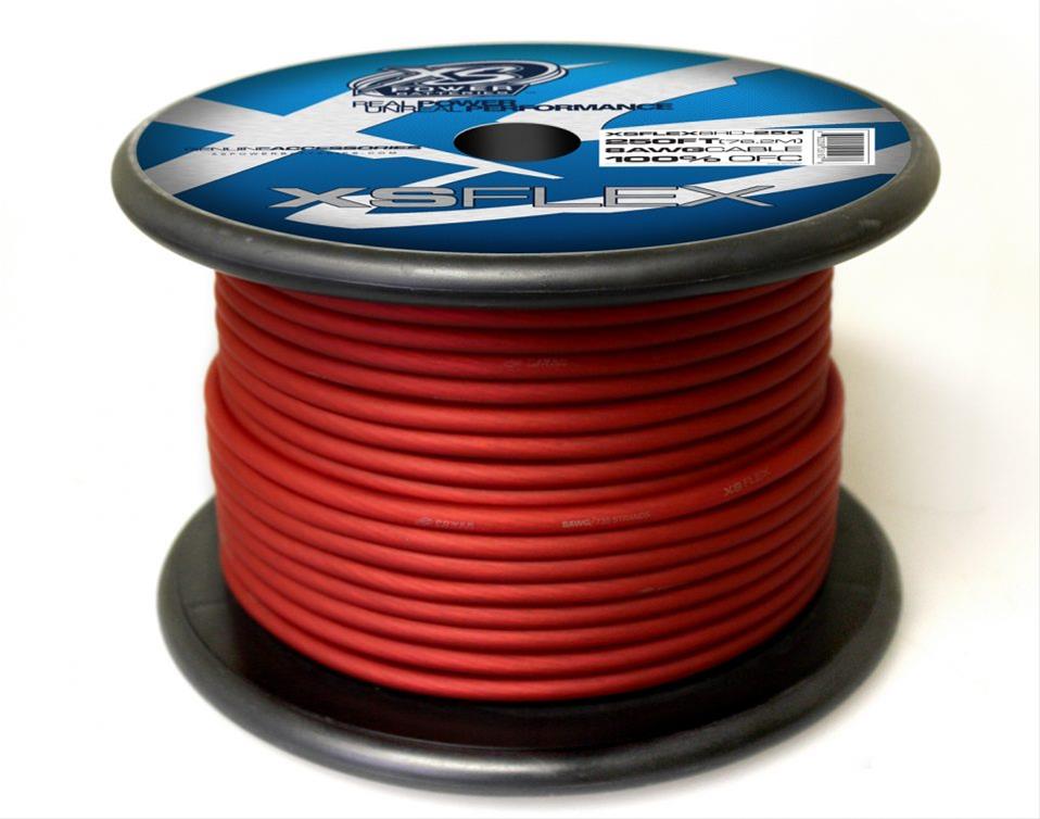 XS Power Batteries 8 AWG Cable, 100% Oxygen Free Tinned Copper, Iced Red, 250' Spool