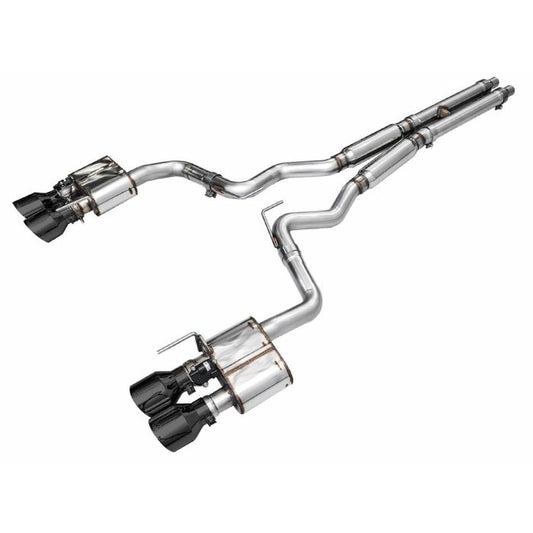 AWE 2024 Ford Mustang Dark Horse S650 RWD SwitchPath Catback Exhaust w/ Quad Diamond Black Tips