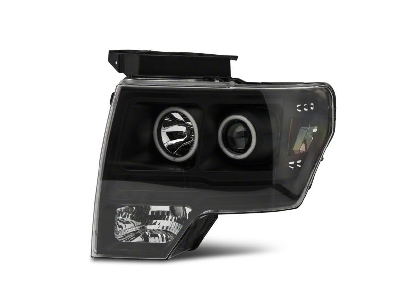 Raxiom 09-14 Ford F-150 Super White LED Halo Proyector Faros delanteros - Carcasa negra (lente transparente)