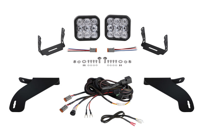 Diode Dynamics 21-22 Ford F-150 SS5 Bumper LED Pod Light Kit Sport - White Combo