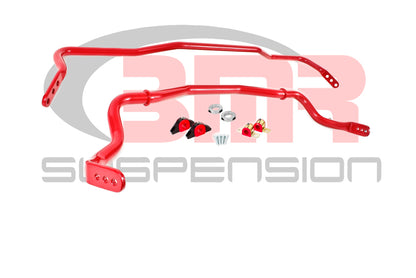 BMR 15-24 S550 Mustang Front & Rear Sway Bar Kit w/ Bushings - Red