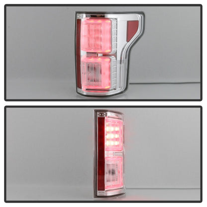 Spyder 18-19 Ford F-150 (W/O Blind Spot Sensor) LED Tail Lights - Chrome (ALT-YD-FF15018-LED-C)