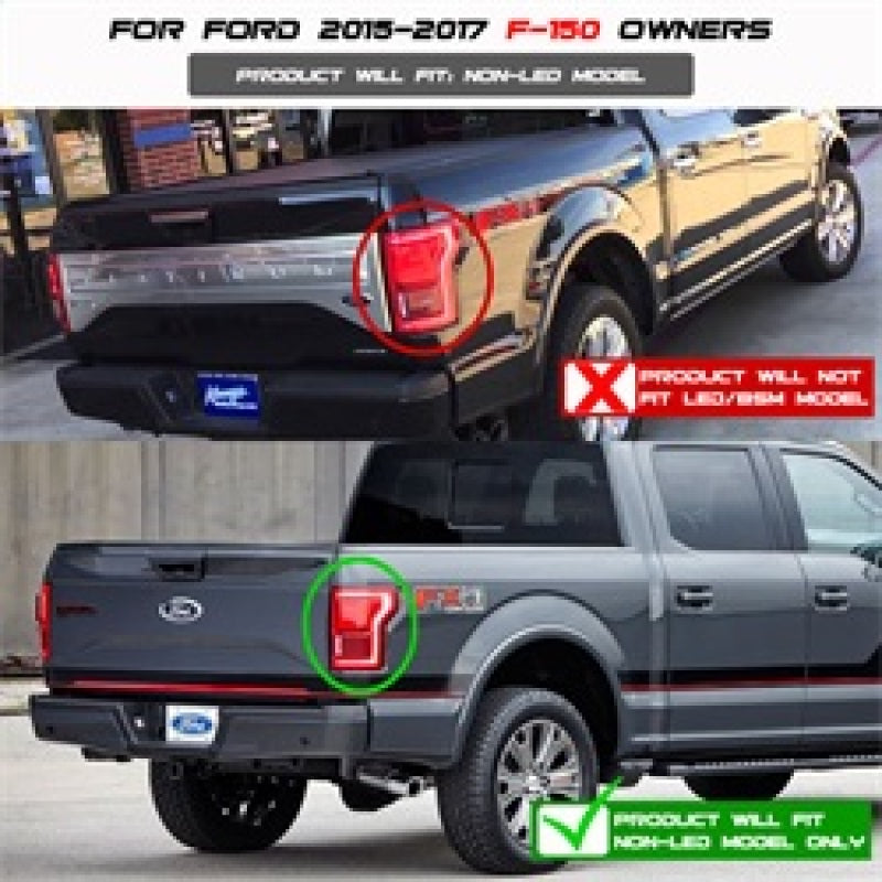 Spyder Ford F150 2015-2017 Light Bar LED Tail Lights - Red Clear ALT-YD-FF15015-LBLED-RC