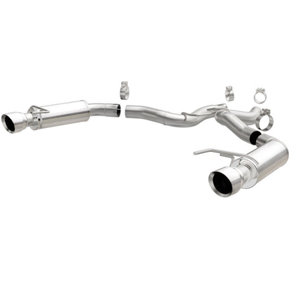 MagnaFlow Axle Back, SS, 3in, Competition, Dual Split Polished 4.5in Tip 2015 Ford Mustang GT V8 5.0