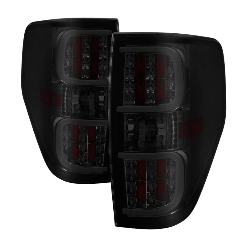 xTune Ford F150 09-14 LED Tail Lights - Black ALT-ON-FF15009-LBLED-SM
