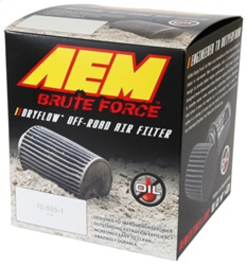 AEM Brute Force Dryflow Air Filter - Conical 6in Base OD / 5.125in Top OD / 5.25in Height