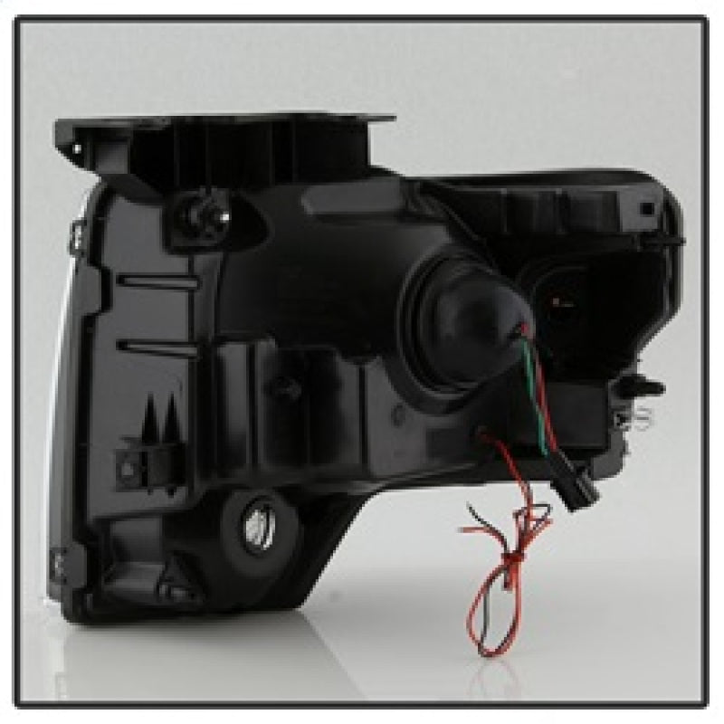 xTune Ford F150 Projector Headlights - Light Bar DRL - Black PRO-JH-FF15009-LBDRL-BK