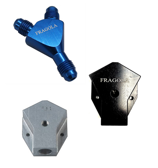 Fragola Y-Fitting -8AN Male Inlet x -6AN Male Outlets Black