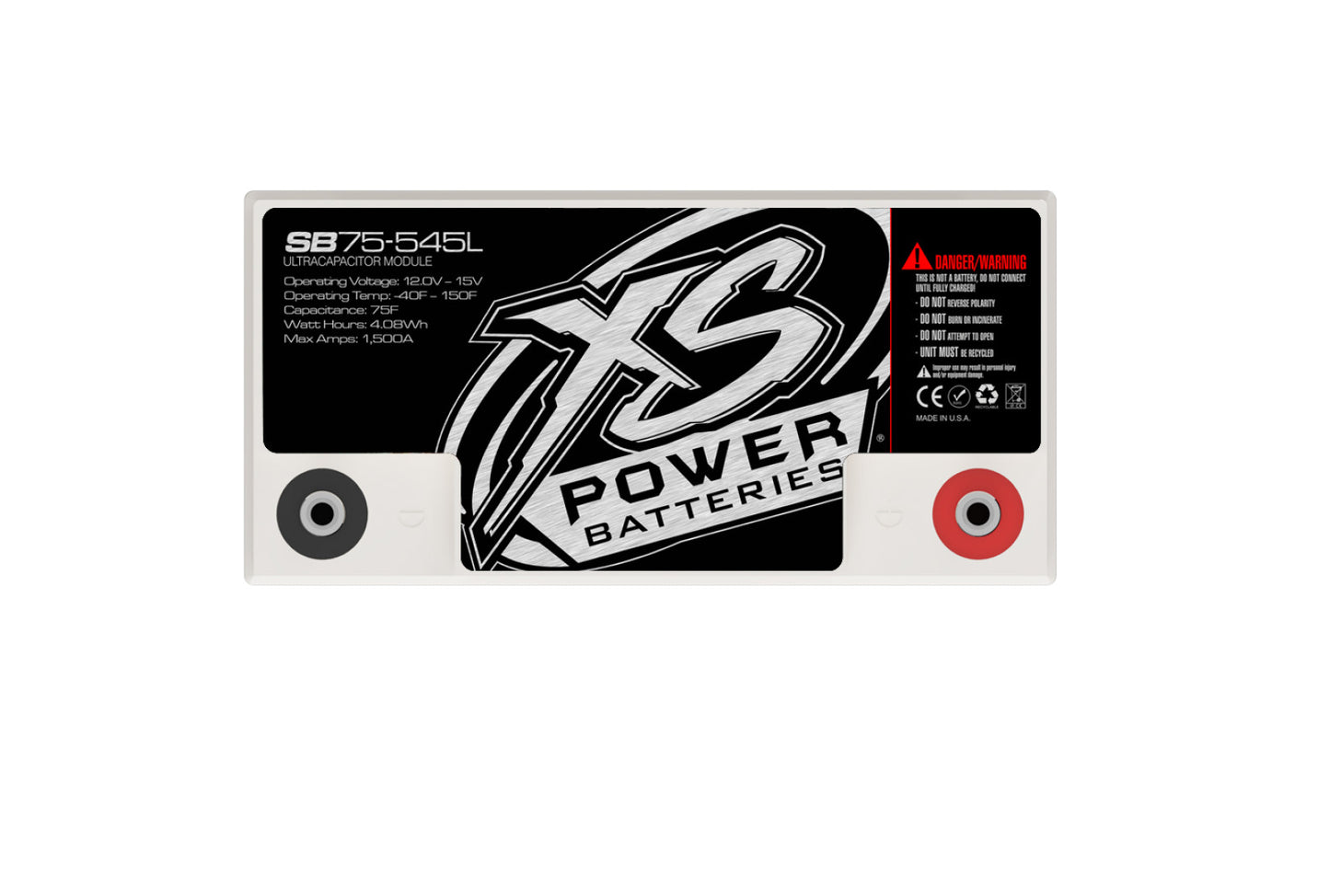 XS Power Batteries 12V Powersports Super Bank Capacitor Modules - M6 Terminal Bolts Included 1500 Max Amps