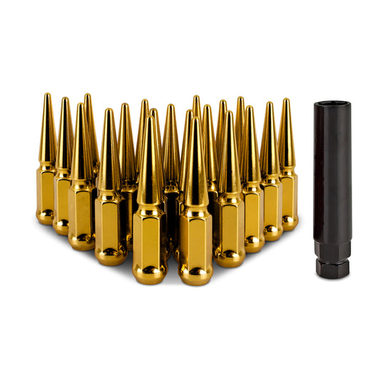 Mishimoto Steel Spiked Lug Nuts M12x1.5 20pc Set - Gold