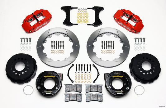 Wilwood Narrow Superlite 4R Kit de freno trasero P-Brk 12.88 pulgadas, rojo, Mustang 2005-2014