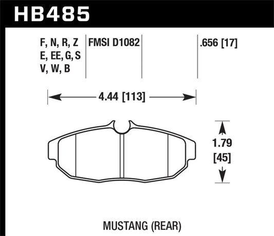 Hawk 2011-2012 Ford Mustang 5.0L rendimiento. 5.0 (con frenos Brembo) Alto rendimiento. Pastillas de freno traseras Street 5.0