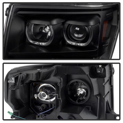 Xtune Ford F150 09-14 Faros delanteros proyectores halógenos solo modelo LED Halo negro PRO-JH-FF15009-CFB-BK