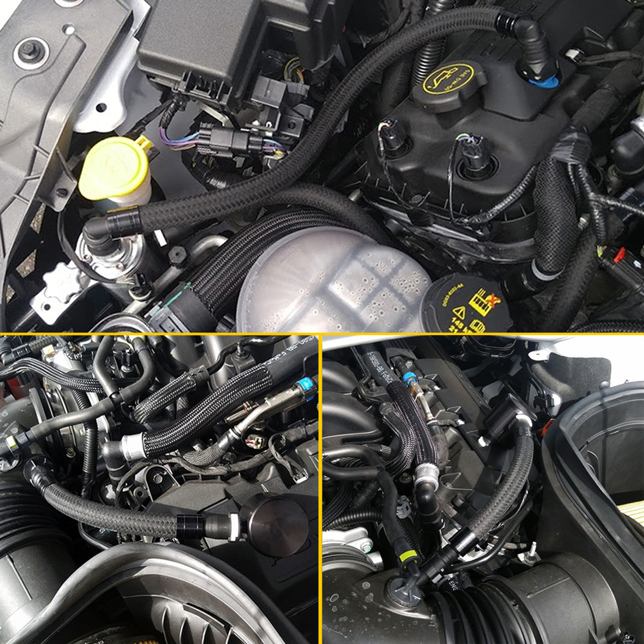 UPR 16-20 Mustang GT350 Plug N Play Separador lateral limpio negro