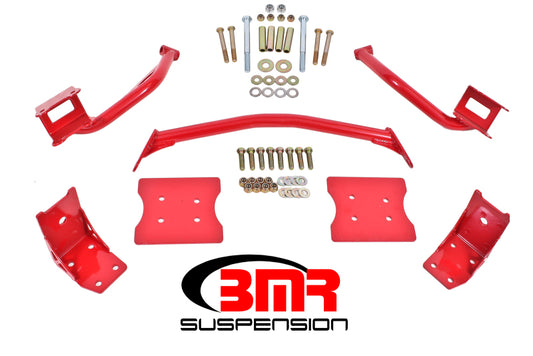 BMR 79-04 Fox Mustang Torque Box Kit de placa de refuerzo (TBR005R y TBR003R) - Rojo