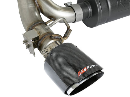 aFe Takeda 3in 304 SS Axle-Back Exhaust System w/ Carbon Fiber Tips 16-18 Ford Focus RS I4-2.3L (t)