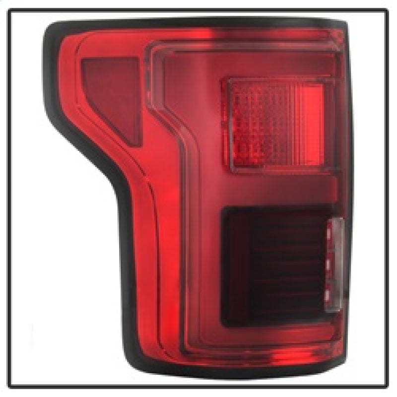 Luces traseras LED Spyder 15-18 Ford F-150 (con punto ciego) - Rojo transparente (ALT-YD-FF15015BS-LBLED-RC)