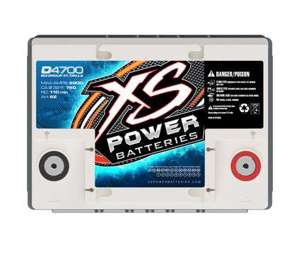 XS Power Batteries 12V AGM D Series Batteries - M6 Terminal Bolts Included 2900 Max Amps