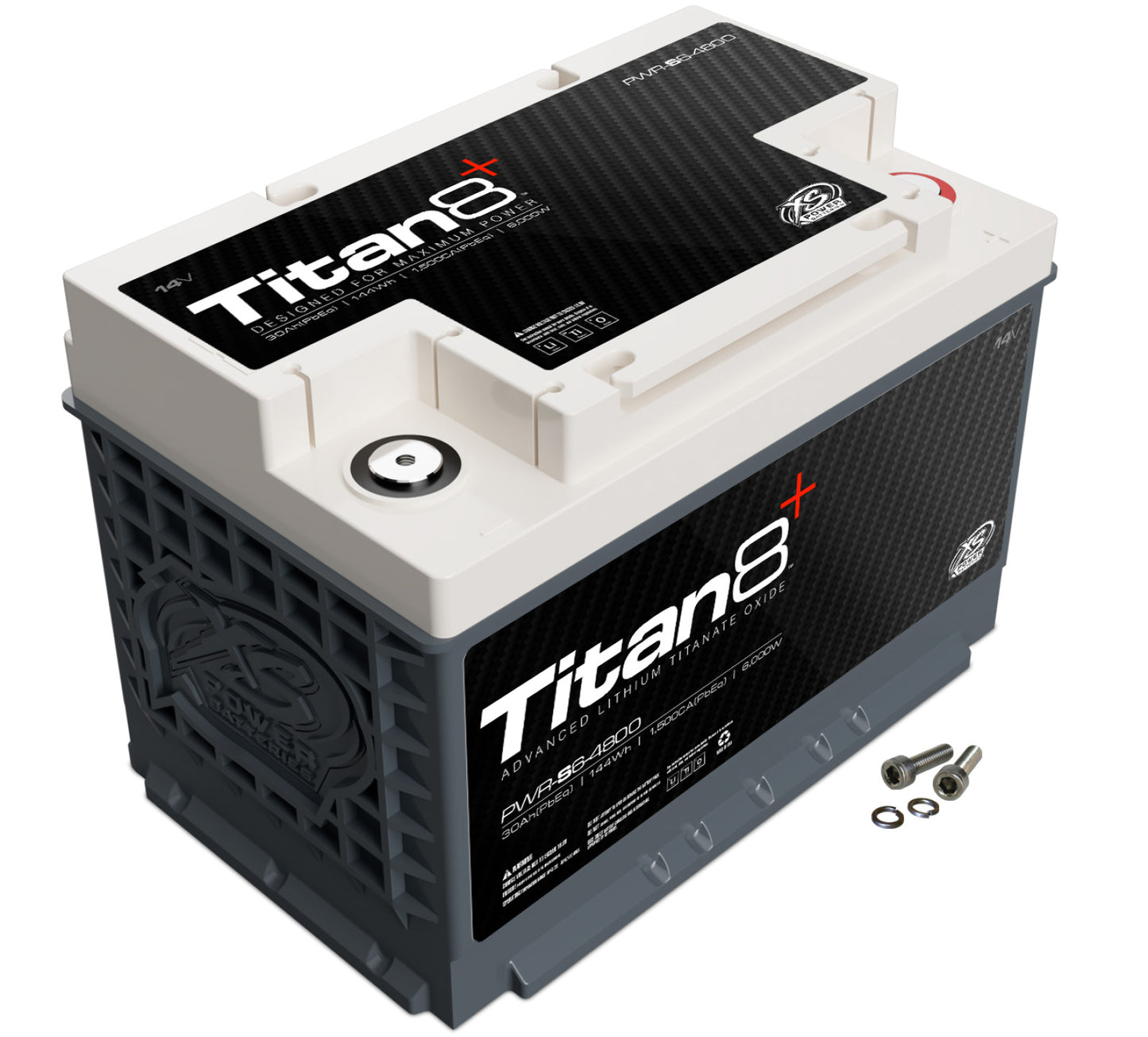 Baterías XS Power Baterías Titan de litio de 14 V 8 - Pernos de terminal M6 incluidos 2000 amperios máximos