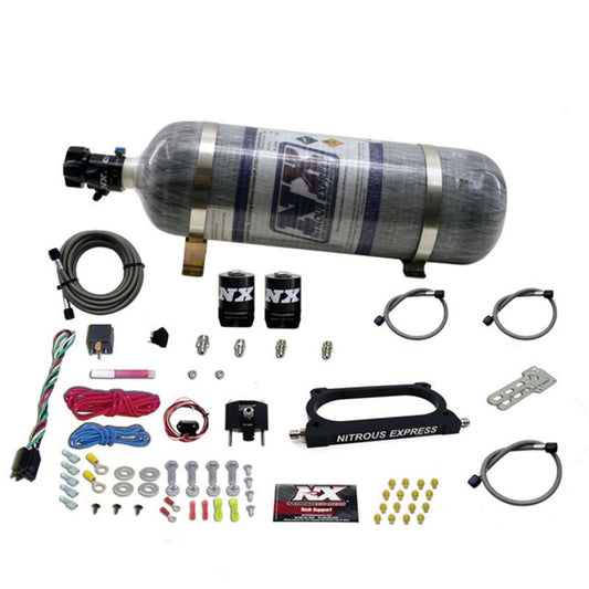 Nitrous Express 07-14 Ford Mustang GT500 Kit de placa nitrosa (50-250HP) con botella compuesta