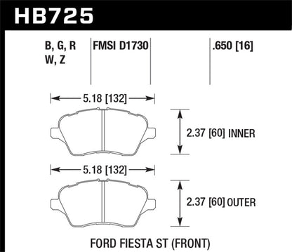 Hawk 14-16 Ford Fiesta ST HP+ Street Front Brake Pads