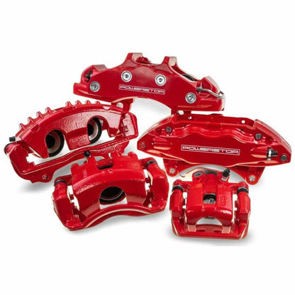 Power Stop 05-14 Ford Mustang Rear Red Calipers w/Brackets - Pair
