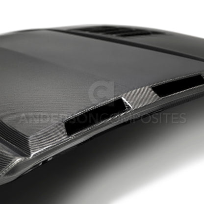 Anderson Composites Capó de fibra de carbono de doble cara para Ford Mustang Ram Air 2018-2019