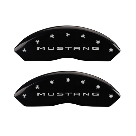 Cubiertas de pinza MGP 4 grabadas delanteras 2015/Mustang grabadas traseras 2015/Bar &amp; Pony Acabado en negro slvr ch