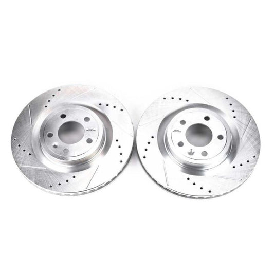 Power Stop 11-14 Ford Mustang Front Evolution Drilled & Slotted Rotors - Pair